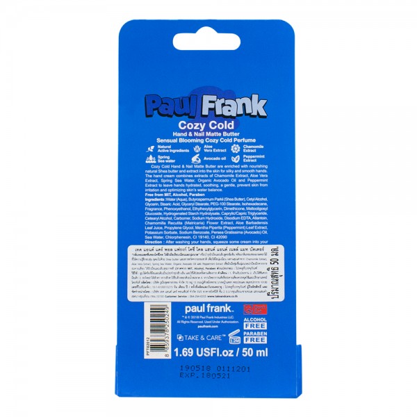 TAKE & CARE PAUL FRANK COZY COLD HAND & NAIL MATTE BUTTER