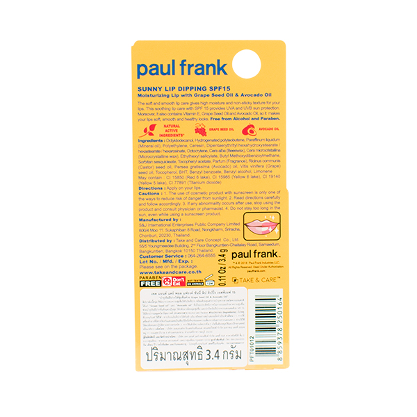 TAKE & CARE PAUL FRANK SUNNY LIP DIPPING SPF15