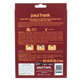 TAKE & CARE PAUL FRANK GRAPE WINE ANTIOXIDANTS & WRINKLE SERUM MASK SHEET